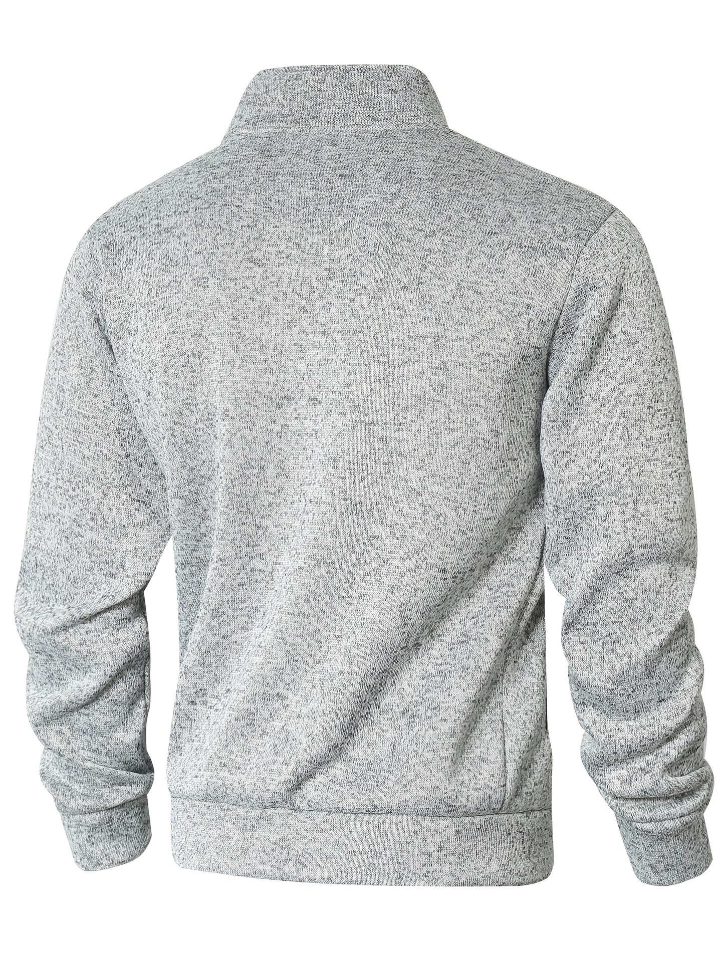 Men's Sporty Full-Zip Stand Collar Sweatshirt - Long Sleeve Casual Pullover with Neon Green Accents, Solid Color Non-Stretch Fabric, Regular Fit for Fall Winter