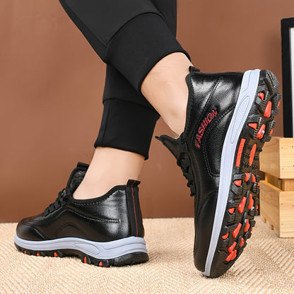 Men'S Winter Shoes - Lightweight Cold Weather Sneakers with Non-Slip Rubber Sole, Brown Formal & Casual Shoes for Dad, Everyday & Formal Events - Easy-Clean Synthetic Upper, Seasonal Footwear, Sleek Design, Comfortable Fit, L