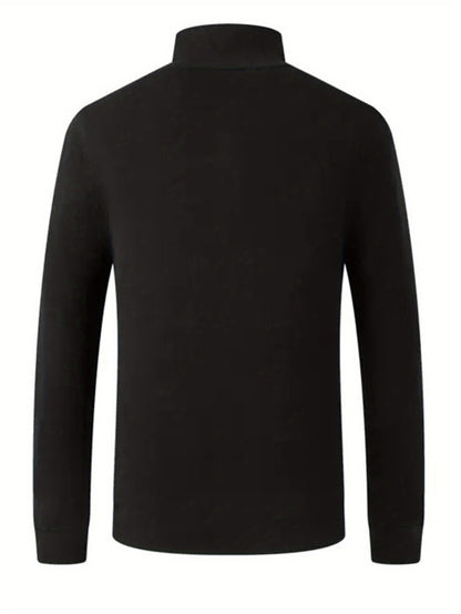 Men's Spring/Autumn Semi-High Neck Simple Outdoor Versatile Long Sleeve T-Shirt