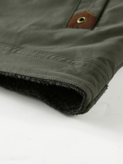 Men's High-End Fashion Casual Versatile Fleece-Lined Thickened Windproof Warm Hooded Winter Jacket