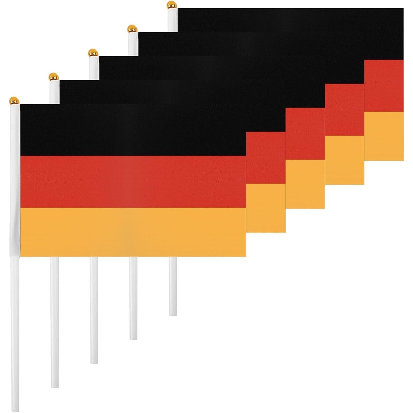8 or 16-Pack Double-Sided German Flags on 30cm Poles for Events