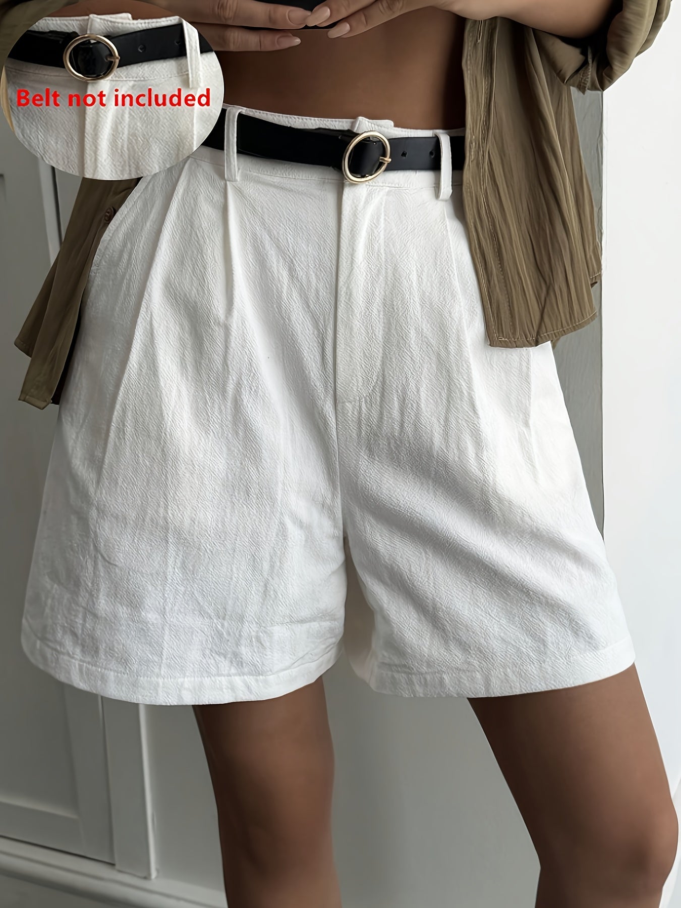 Women’s Solid Color Pleated Casual Pants with Pockets for All Seasons