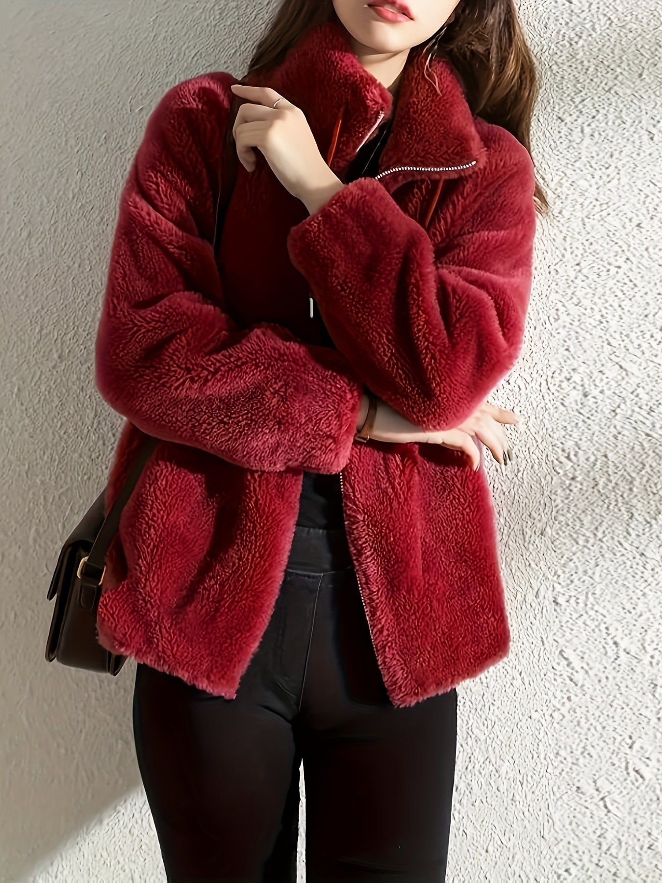 Plus Size - New Women'S Fleece Jacket, Winter Cardigan Sweatshirt, Thick And Warm Double-Sided Coral Fleece, Loose And Stylish Outerwear.