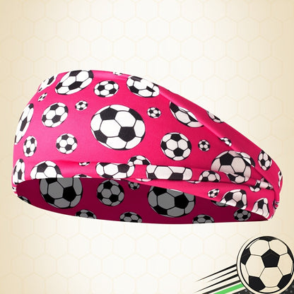 Unisex Elastic Soccer Print Headband for Training & Casual Wear