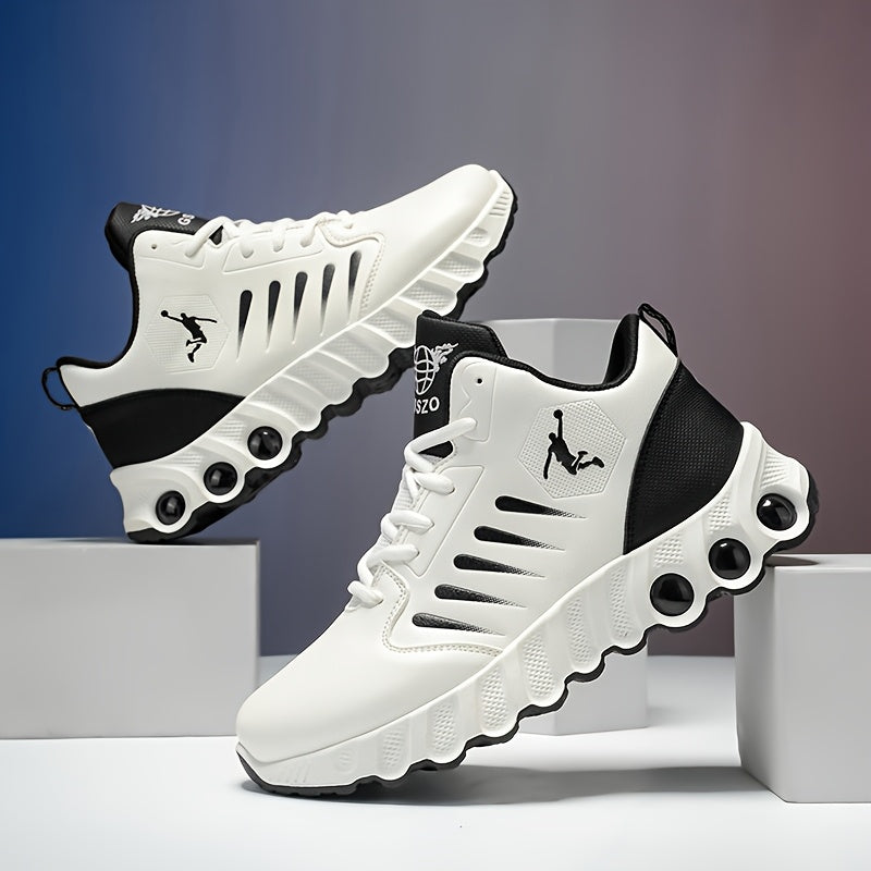 Men's Cushioned Non-Slip Casual Sneakers with Lace-Up