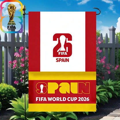 FIFA Spain 2026 World Cup Linen Garden Flag - Outdoor Decor