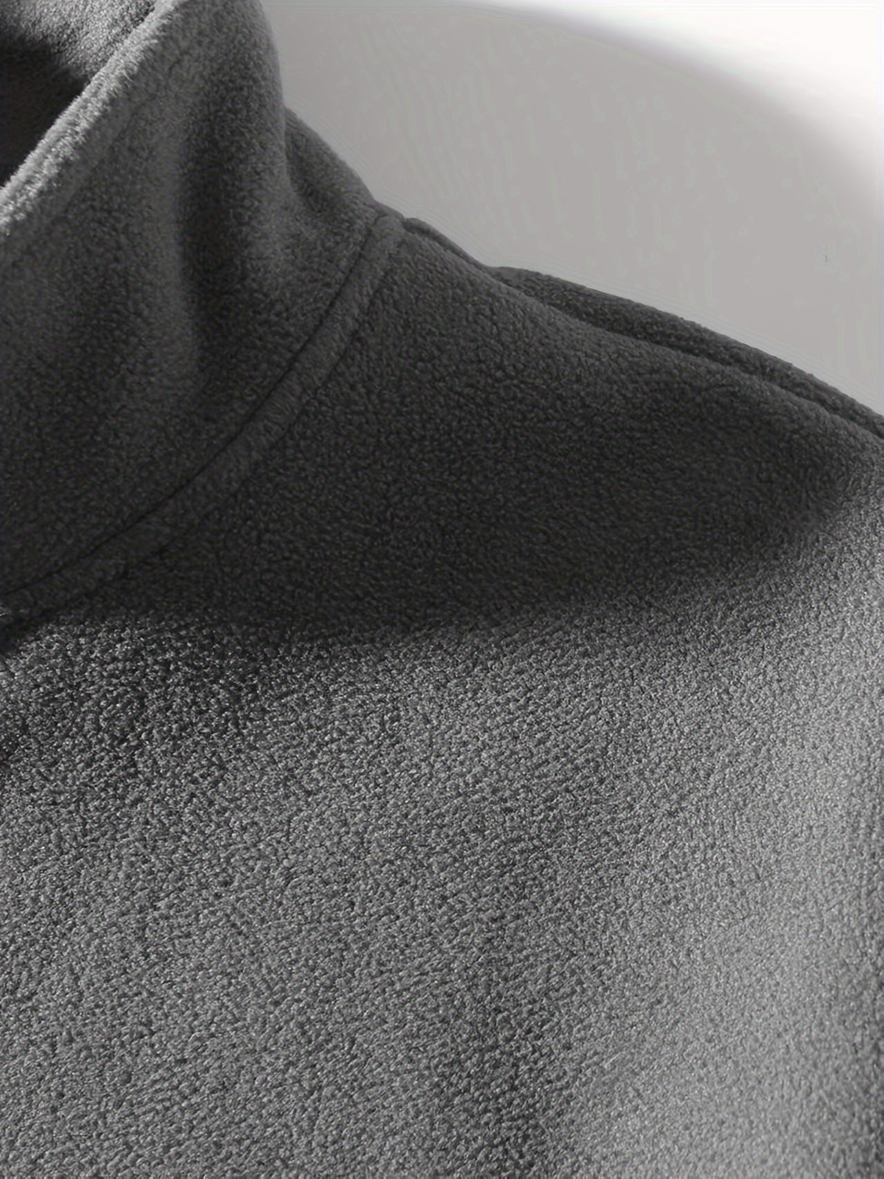 1pc Men'S Casual Sports Fleece Jacket - Solid Color Polyester Knit with Slight Stretch, Stand Collar, Long Sleeve, Regular Fit, Zipper Closure, Daily & Casual Wear