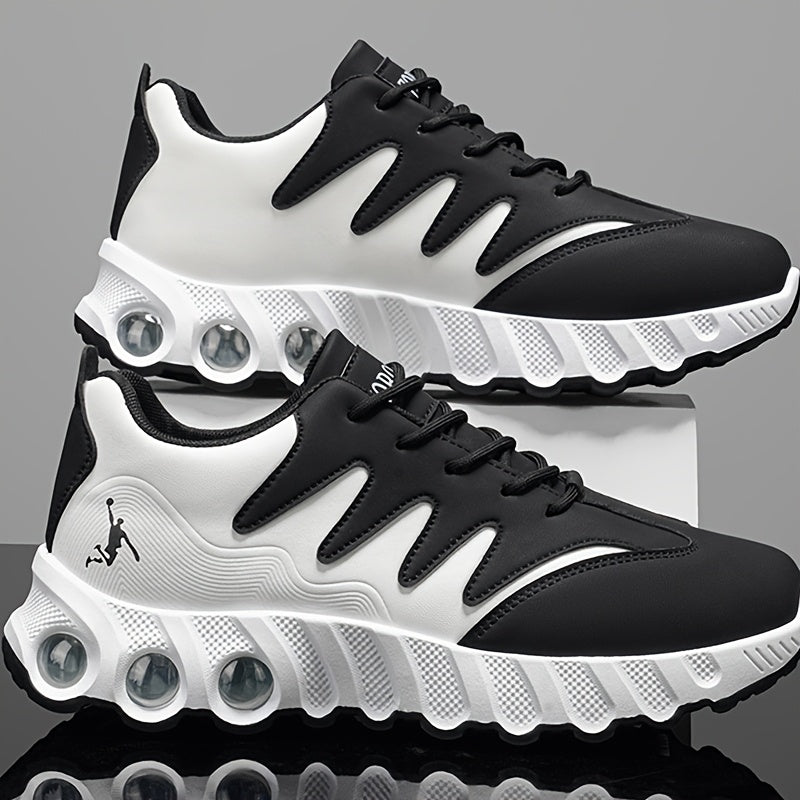 [sneakers] Trendy Men'S Cross-Training Shoes | ZQBOBING Mid-Top Lace-Up with Faux Upper, PVC Sole, EVA Insole | Perfect for All-Season Outdoor Activities