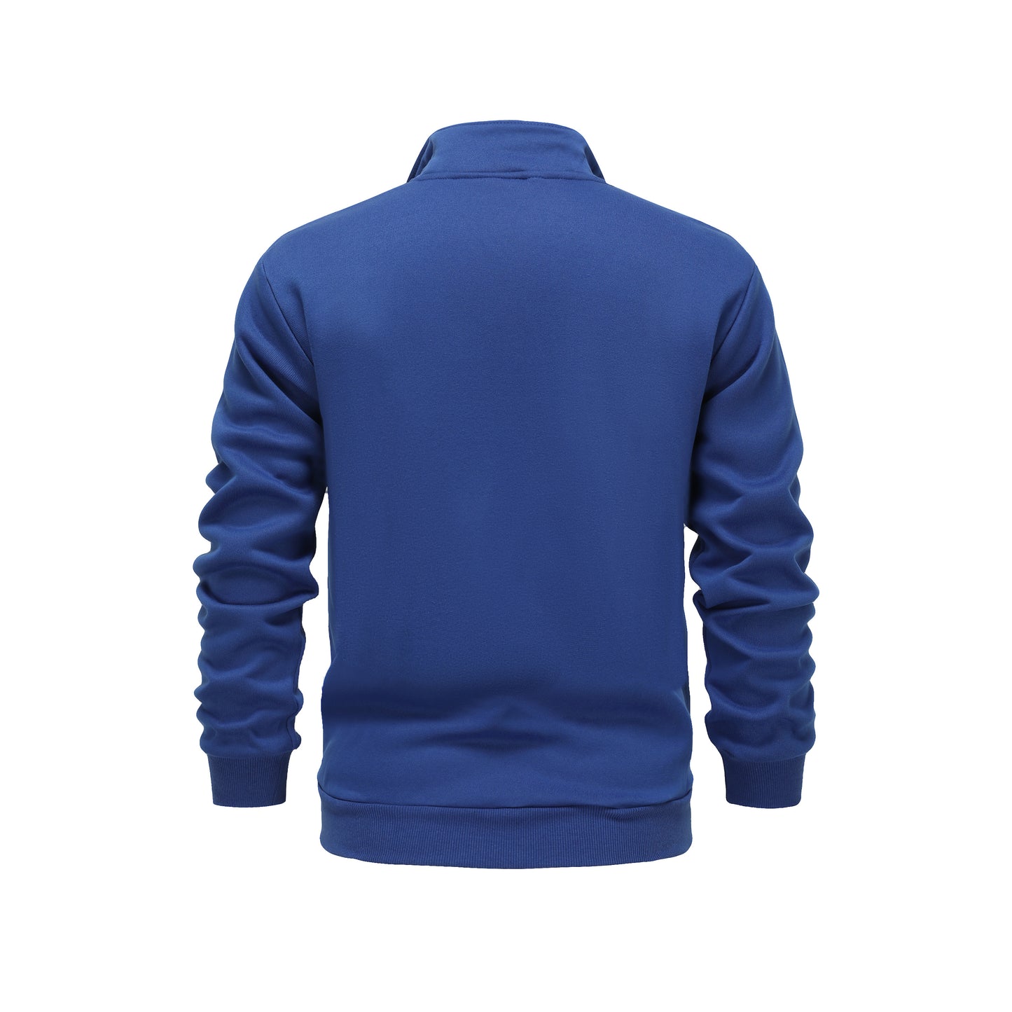 Warm High Neck Jacket, Men's Casual Slant Pocket Zip Up Athletic Jacket For Fall Winter