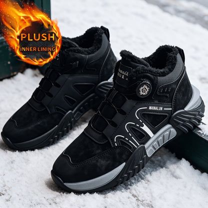 Men's Winter Outdoor Lace-Up Snow Hiking Ankle Boots