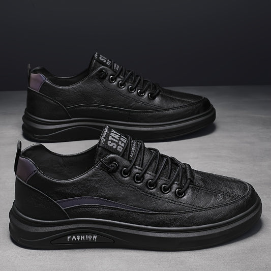 Men'S Casual Sports Shoes | Black Non-Slip Sneakers with Elastic Band Closure, Low Top Design for Spring/Fall Season - ayq