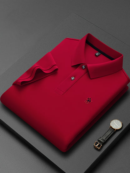 Men'S Stylish Short-Sleeve Polo Shirt Featuring a Contrasting Ribbed Collar And Exquisite, a Timeless And Versatile Choice - ayq