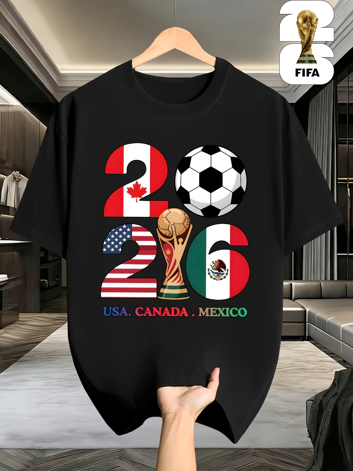 Men's and Women's Cotton FIFA 2026 World Cup Crew Neck T-Shirt