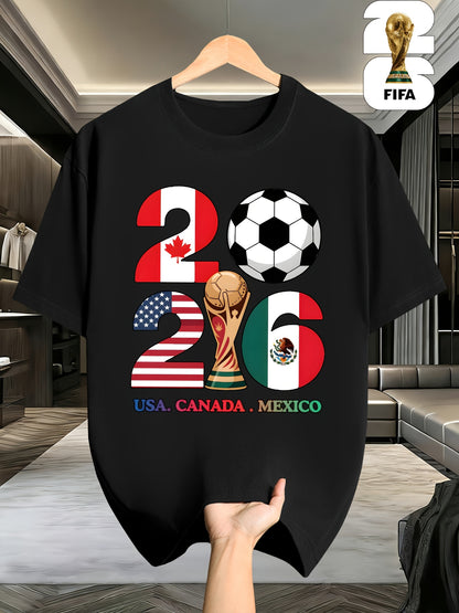 Men's and Women's Cotton FIFA 2026 World Cup Crew Neck T-Shirt