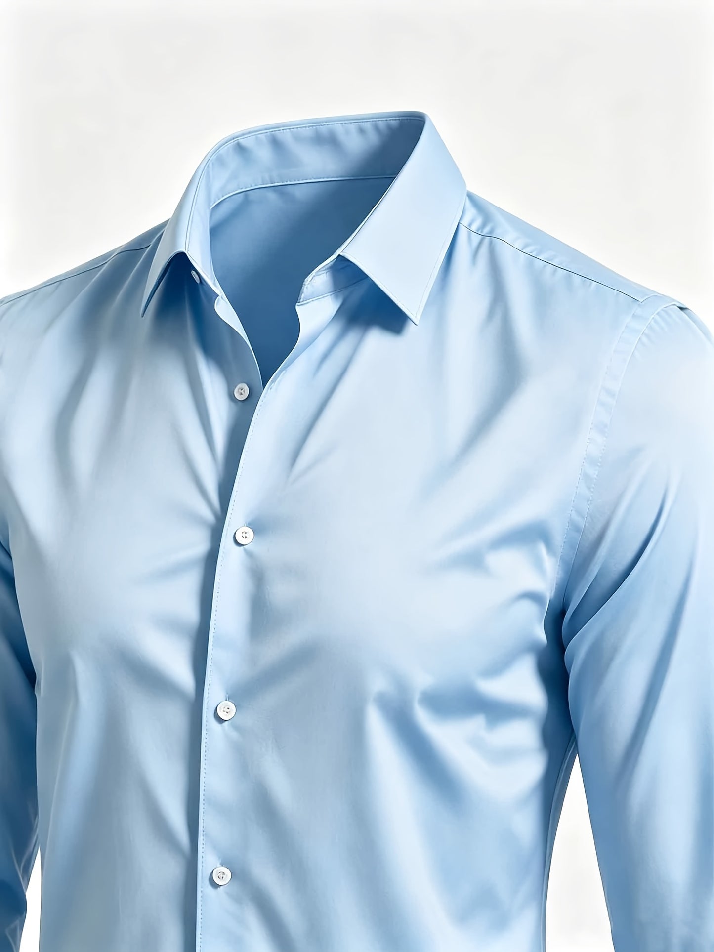 Men's Casual Long Sleeve Button-Up Solid Color Shirt