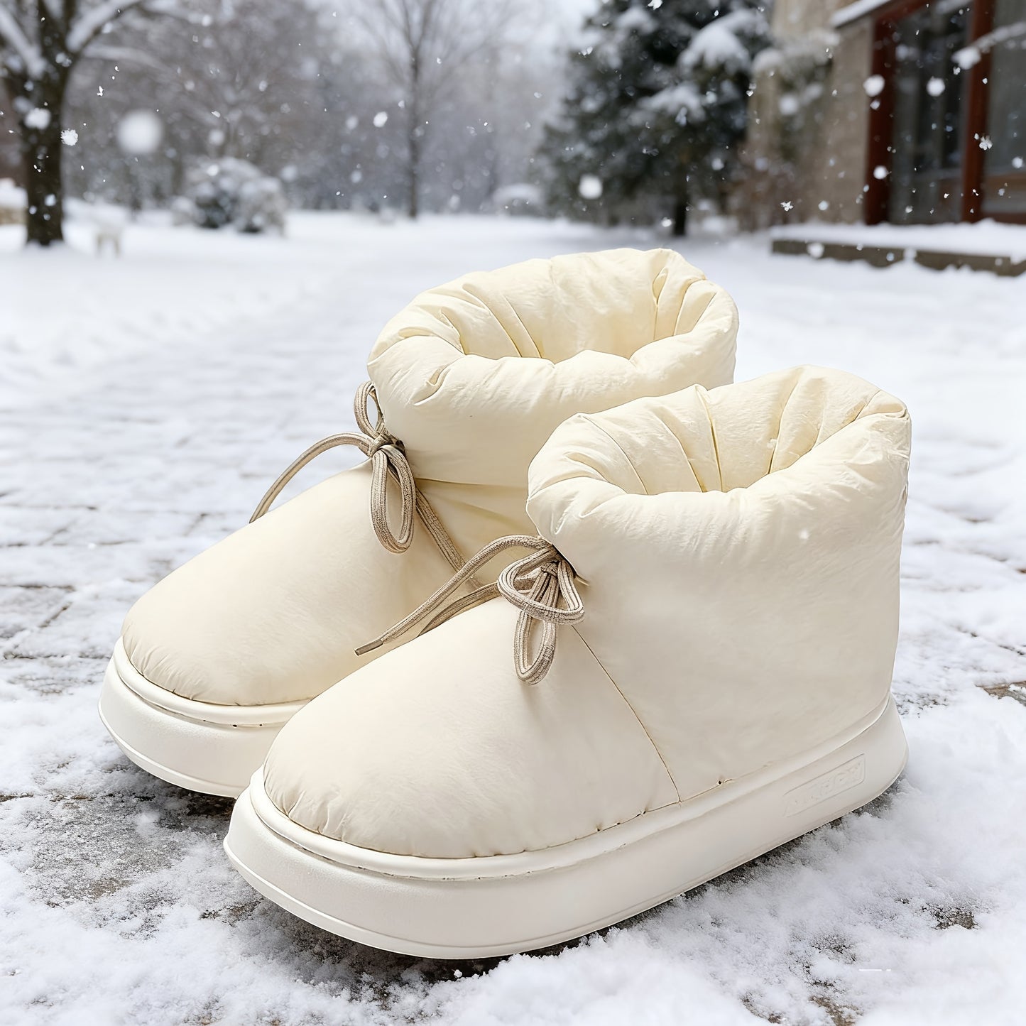 Men'S & Women'S Slip-On Snow Boots - Winter Warmth with Plush Lining, Soft Fabric Upper & Cushioned EVA Sole, Round Toe Short Ankle Boots for Indoor/Outdoor Use, Unisex Casual Footwear in Black/Gray/Navy Blue - All-Season Com