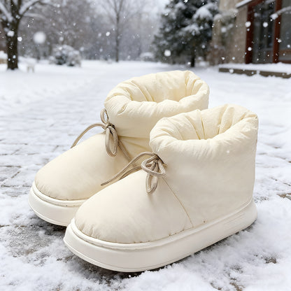 Men'S & Women'S Slip-On Snow Boots - Winter Warmth with Plush Lining, Soft Fabric Upper & Cushioned EVA Sole, Round Toe Short Ankle Boots for Indoor/Outdoor Use, Unisex Casual Footwear in Black/Gray/Navy Blue - All-Season Com