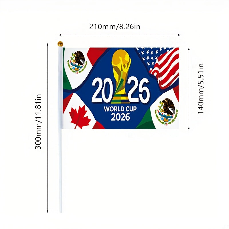 FIFA 2026 World Cup Fan Handheld Flag, USA-Mexico-Canada Design