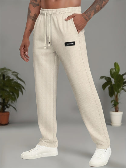 Men'S Lightweight Elastic Waist Sports Casual Long Pants, Comfortable And Breathable, Stylish Men'S Casual Athletic Trousers - ayq