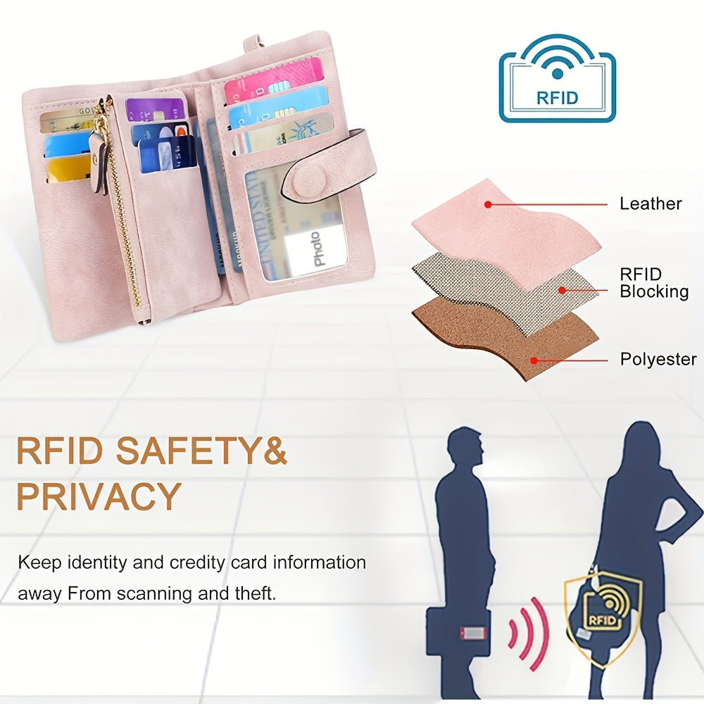 Wallet - Compact Short Design with Solid Color Finish, Stylish Coin Purse, Secure Flap Snap Closure, Ultra-Portable and Lightweight - Perfect for Womens Casual Daily Use