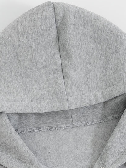 Women's Casual Short Hoodie Jacket with Zipper and Geometric Print