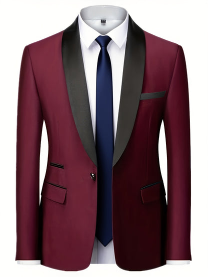 Men's 3-Piece Suit Set with Vest and Jacket for Formal Events