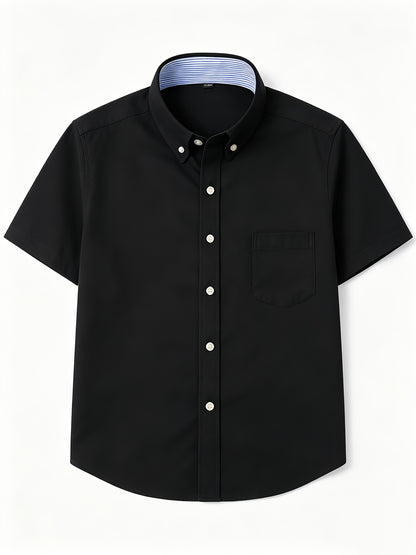 Teen Boys Short Sleeve Button-Down Oxford Shirt Casual Summer