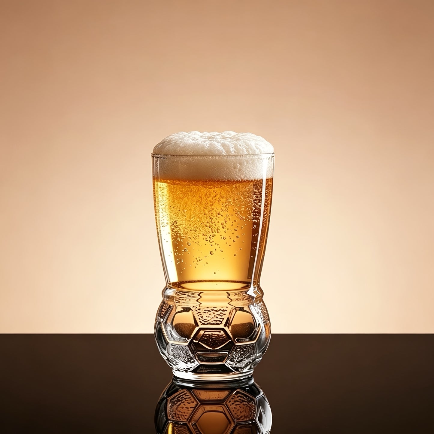 Creative Soccer Beer Glass Cup with Plaid Design, Multipurpose