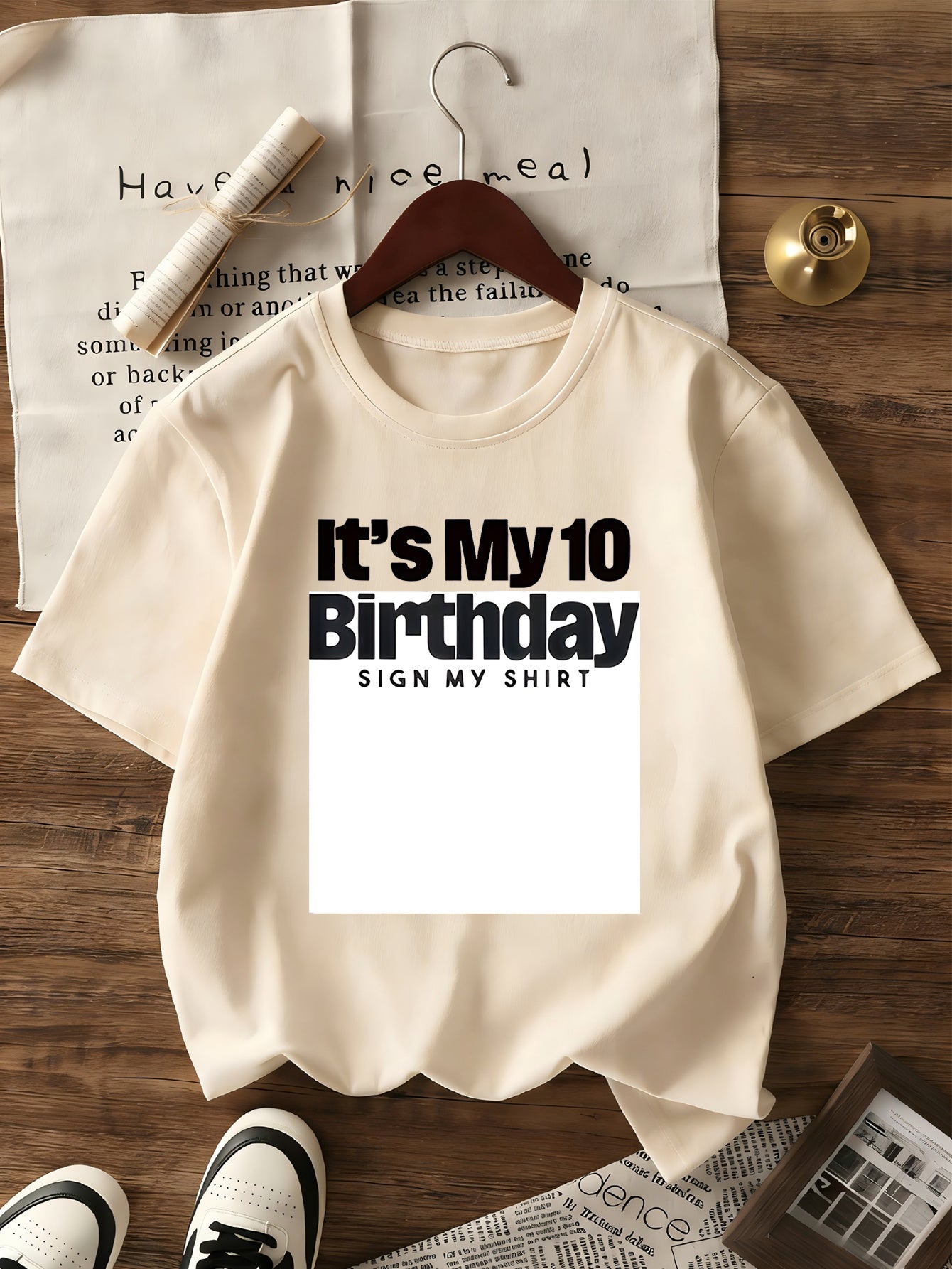 Girls' 10th Birthday Short Sleeve Cotton T-Shirt Casual Style