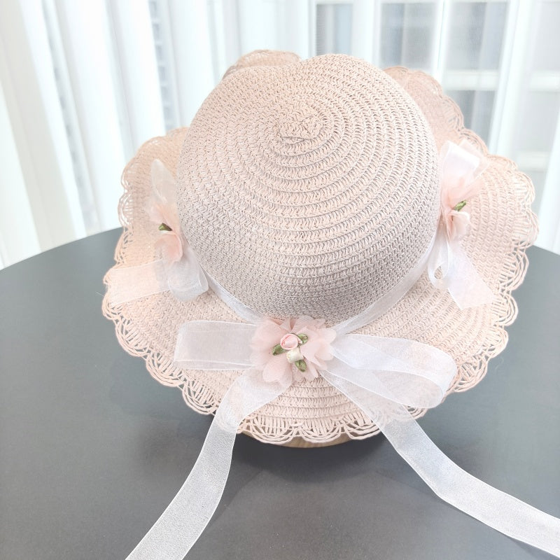 Foldable Solid Color Straw Bucket Hat for Outdoor Hiking & Travel