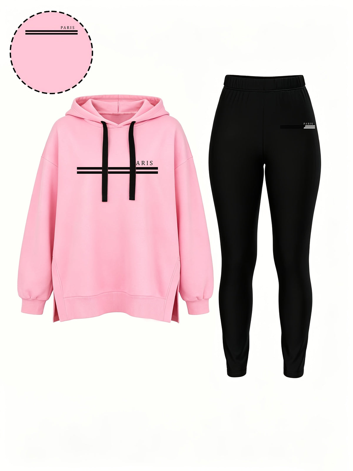 Casual Hooded Sweatshirt and Fitted Pants Set for Fall/Winter - ayq
