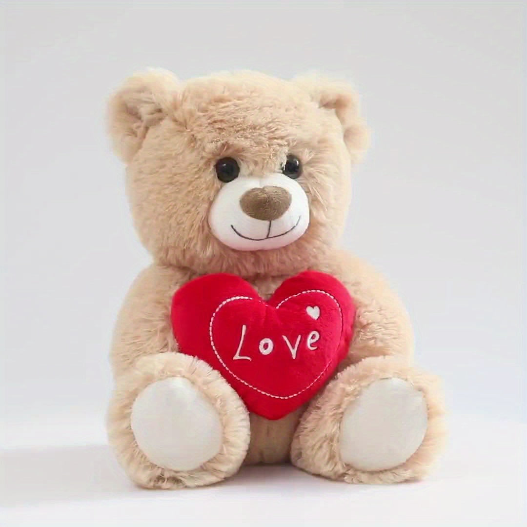 26cm/10.23in Love Heart Bear & Dog Stuffed Animal Love Bear with Heart Soft Plush Toy for Kids & Adults Chirstmas Valentine's Day Gift, Love Gift for Mom, Girlfriends, Baby