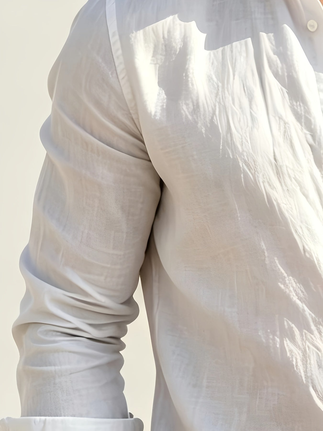 Men's Lightweight Long-Sleeve Casual Cotton Blend Shirt