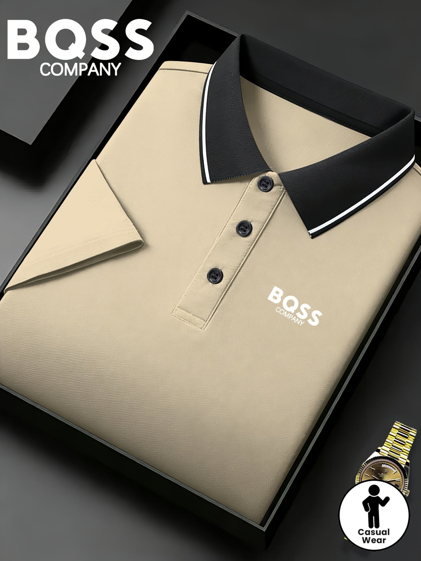 S8 Men'S Quick-Dry Polo Shirt | 4518 Stylish BQSS Design, Airy And Comfortable for Workouts, Casual Wear, And Trendy Lightweight And Sturdy Top with Short Sleeves And Button Features - ayq