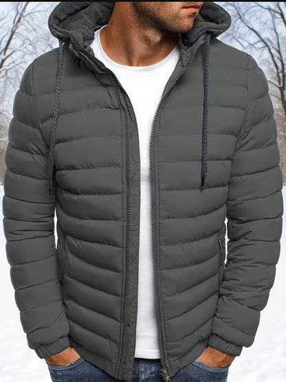 Men's Zipper Hoodie Jacket for Fall and Winter Casual Wear
