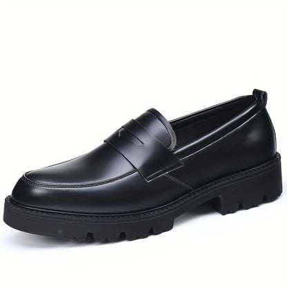 Men's Genuine PU Leather Business Casual Slip-On Shoes