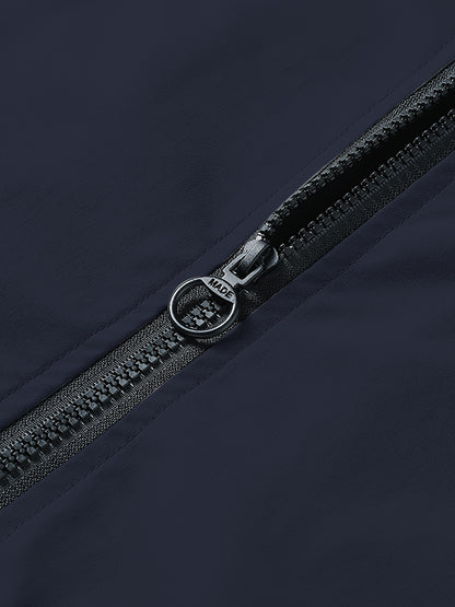 Men's Stand Collar Long Sleeve Zip Up Sports Jacket With Contrast Trim Design, Men's Spring Fall Outwear, As Gifts