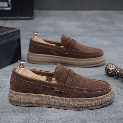 Unisex Streamlined Cushioned PU Loafers with Cloud Pattern