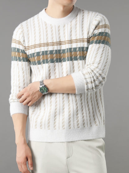 Men'S Stylish Thick Knit Sweater for Autumn And Winter, a New Casual Pullover for Warmth