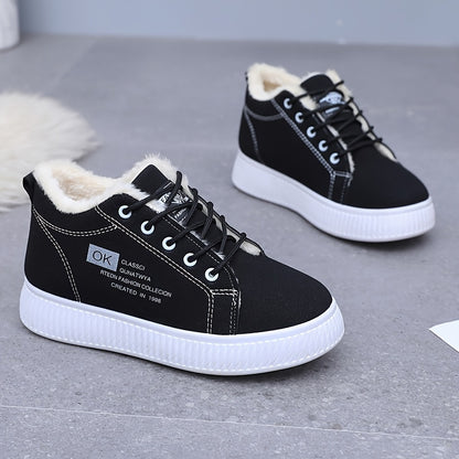 Women's Winter Snow Boots with -Like Collar & Plush Lining - Anti-Slip PVC Sole, Thick Warm Brown/Beige Synthetic Upper - s/ Compatible for Ice, Snow, Slush - Cold Weather Traction