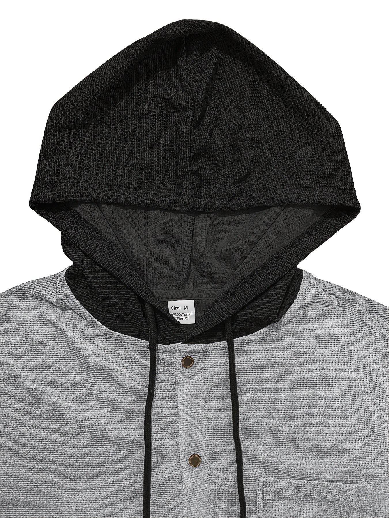 Men'S Lightweight Hooded Cardigan - Long Sleeve Sweater Jacket, Button-Front Closure, Light Grey Casual Outerwear for Office, Casual Attire - Breathable Fall/Spring Layering Essential, Sweater Cardigan, Waffle Texture, Durabl