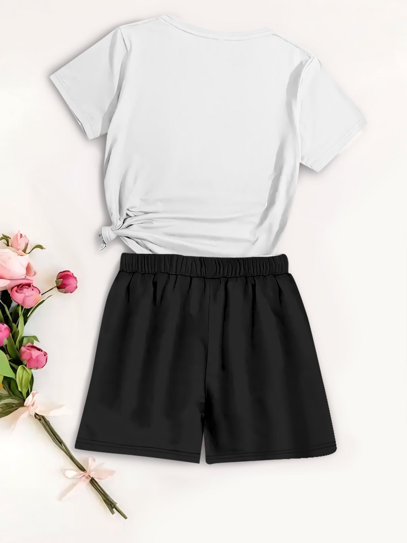 Summer Women's Casual 2-Piece Set with Cartoon Print