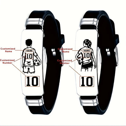 Custom Football-Themed Silica Gel Bracelet for Soccer Fans