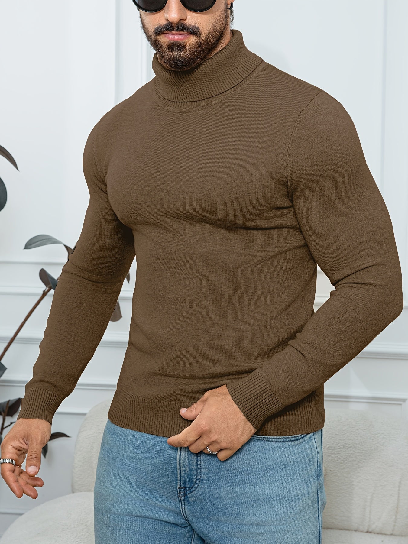 Men'S New Style Available in Multiple Colors, Classic Turtleneck Sweater