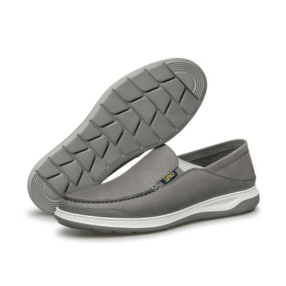 Men's Lightweight Leather Casual Loafers with Soft Heel Counter