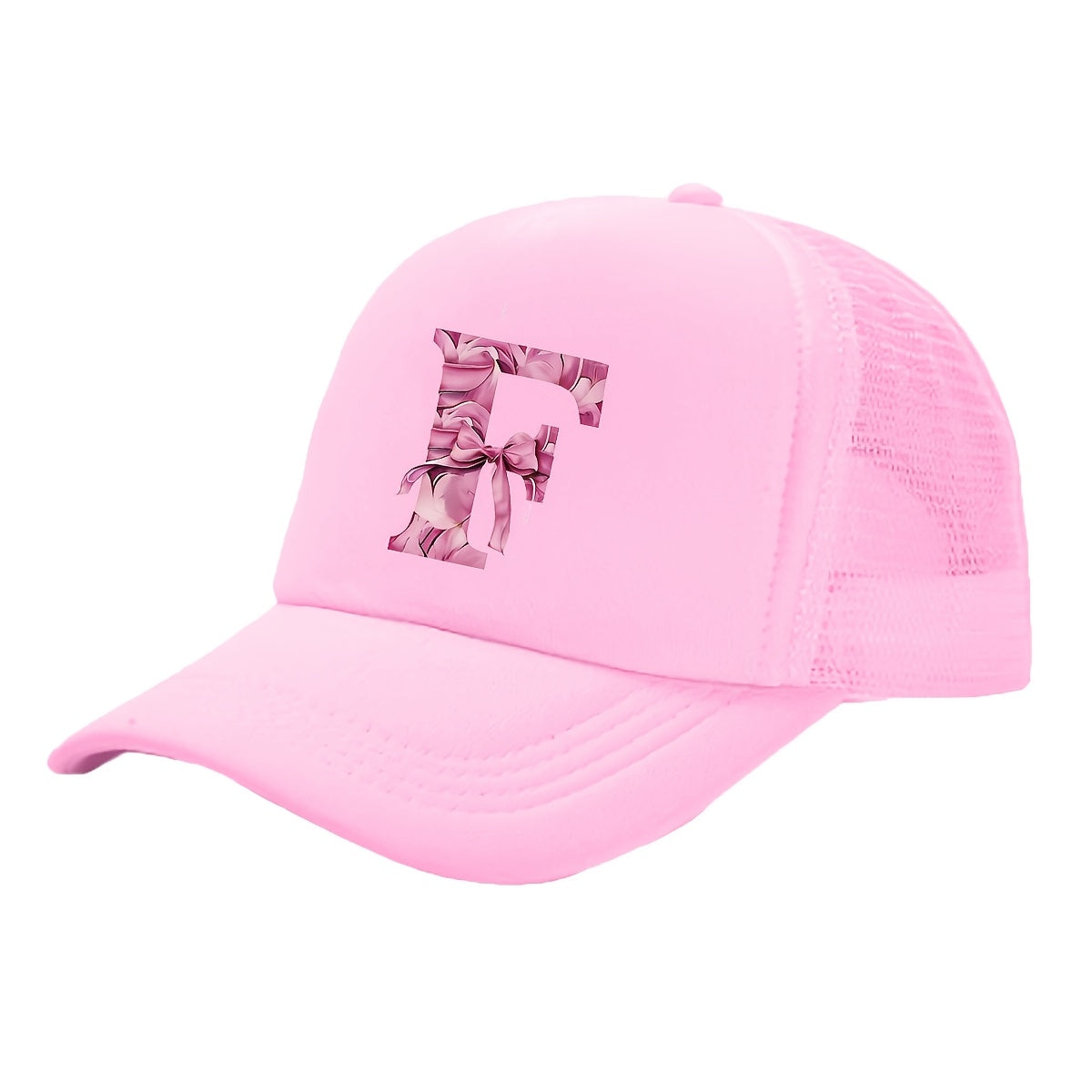 Kids Pink Mesh Bowknot Baseball Cap Breathable Lightweight