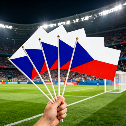 Czech Republic Mini Handheld Polyester Flag for Parties & Sports