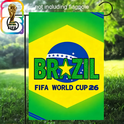 Brazil World Cup Linen Outdoor Flag - Multipurpose Garden Decor