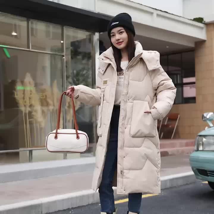 European and American winter thick jacket, new knee length jacket, loose fitting jacket for women