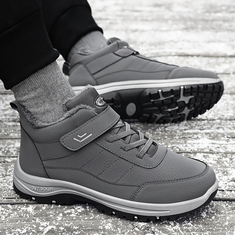 Men'S & Women'S Winter Snow Boots - Thick-Soled Ankle Boots with Non-Slip Rubber Sole & Striped Traction, PU Upper & Warm - All-Season Cold Weather Hiking, Ice Climbing Boots (unisex Sizes Available), Hiking Boots, Outdoor Fo